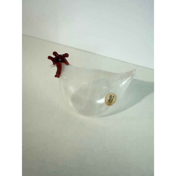 Rene Burri Blown Glass Rooster Figurine 3.5” Vintage Switzerland Mundgeblasen - Picture 6 of 6